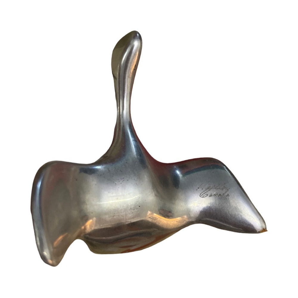 Vintage Hoselton Abstract Aluminium Flying Goose #971 + Beaver